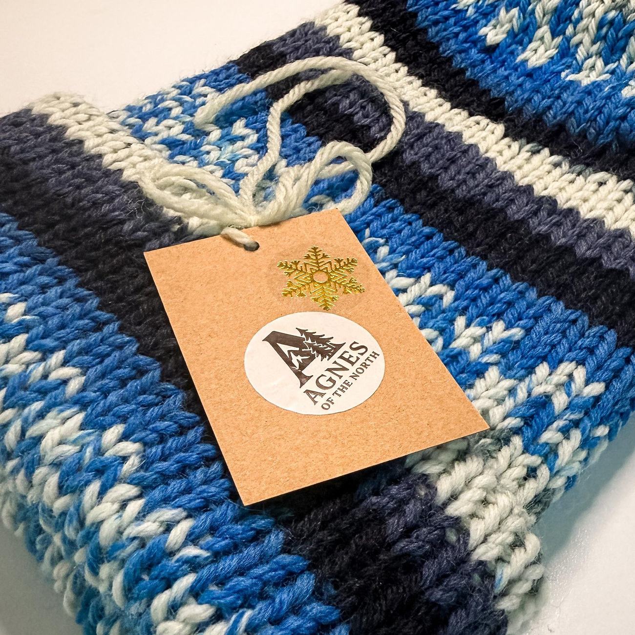Blue wool beanie with pom, photo 5