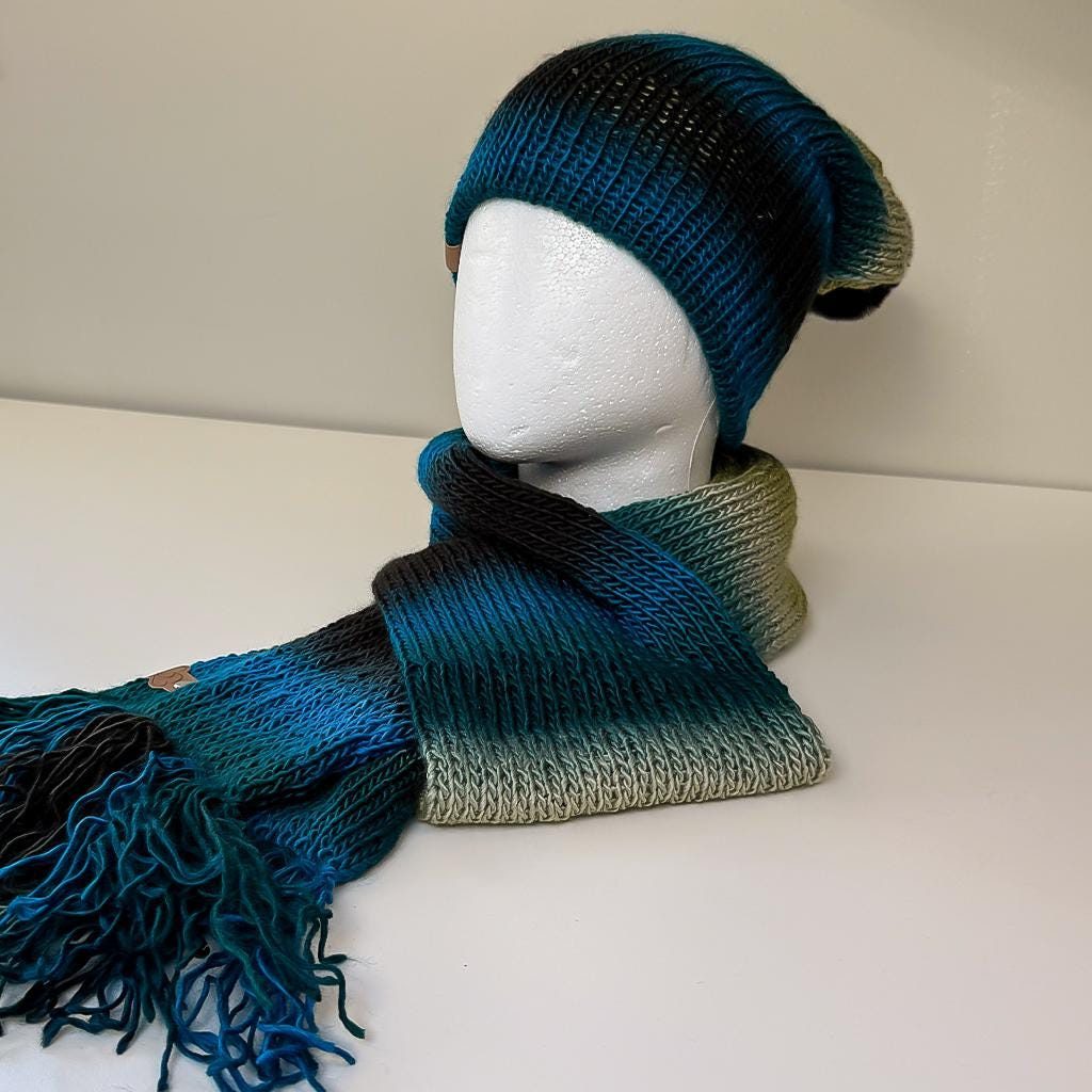 Beanie & scarf set, Deep Forest, photo 4